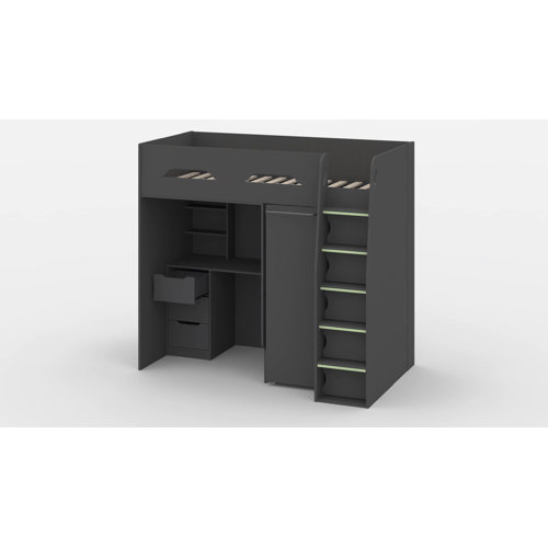 Hashtag Home Lilianna Single (3') 4 Drawer Bed Frames High Sleeper Loft